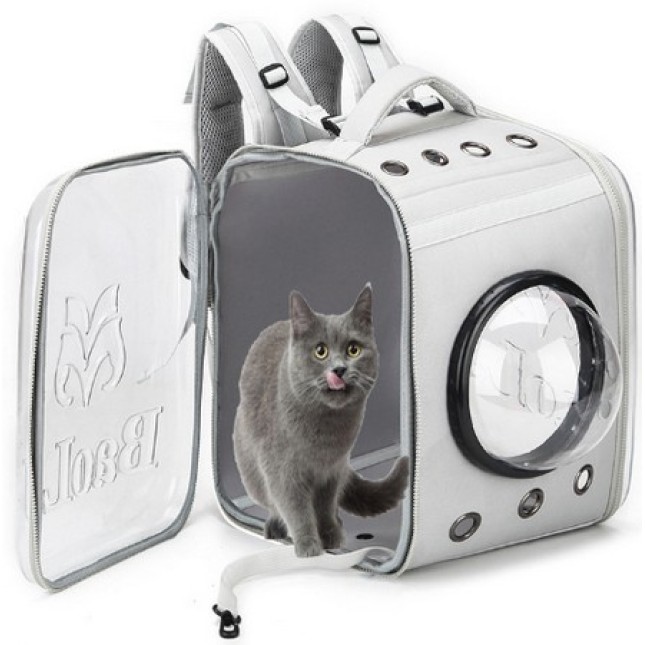 Glee Τσάντα μεταφοράς πλάτης/χειρός Silver για γάτες και μικρόσωμα σκυλιά