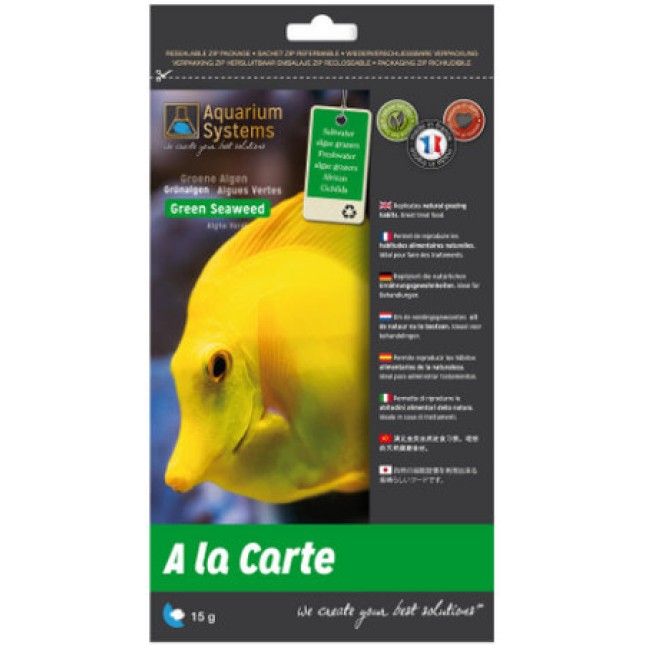 Aquarium systems πράσινο φύκι τροφή για θαλάσσια ψάρια 15gr Aquarium systems πράσινο φύκι τροφή για θαλάσσια ψάρια 15gr