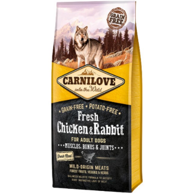 Carnilove για ενήλικους σκύλους με φρέσκο κοτόπουλο & κουνέλι 1,5kg