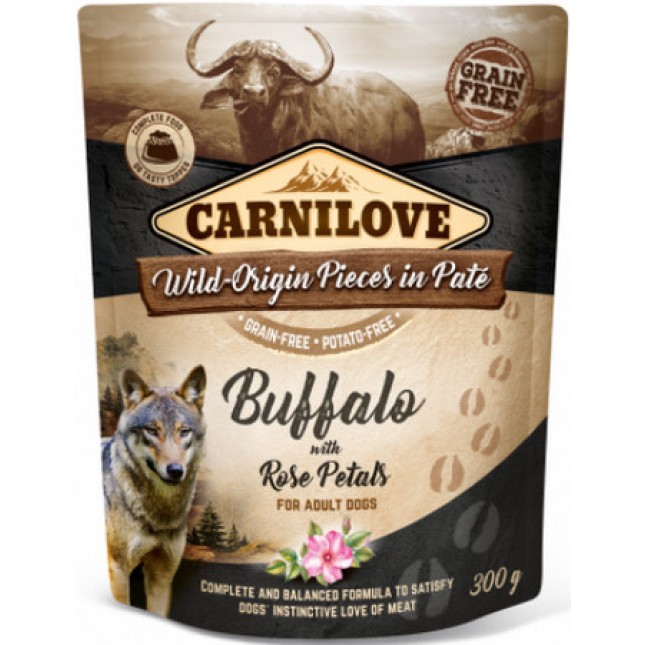 Carnilove τροφή σκύλου σε φακελάκι Buffalo with Rosehips με υψηλή περιεκτικότητα σε κρέας