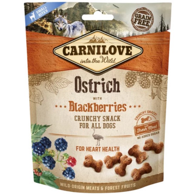 Carnilove Snack Fresh & τραγανή στρουθοκάμηλος με βατόμουρα 200g Carnilove Snack Fresh & τραγανή στρουθοκάμηλος με βατόμουρα 200g