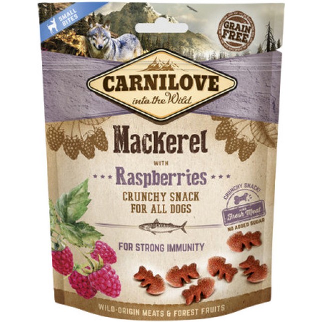 Carnilove Snack Fresh & Crunchy σκουμπρί με σμέουρα 200g Carnilove Snack Fresh & Crunchy σκουμπρί με σμέουρα 200g