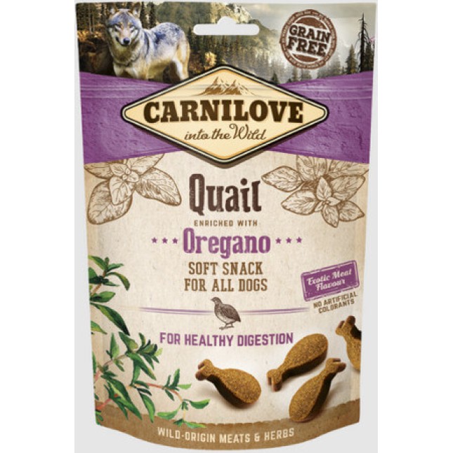 Carnilove Snack Soft με ορτύκια & ρίγανη για υγιή πέψη 200g Carnilove Snack Soft με ορτύκια & ρίγανη για υγιή πέψη 200g