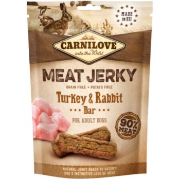 Carnilove SN Jerky με γαλοπούλα και κουνέλι με ακαταμάχητη γεύση που συμπληρώνει τη διατροφή 100g