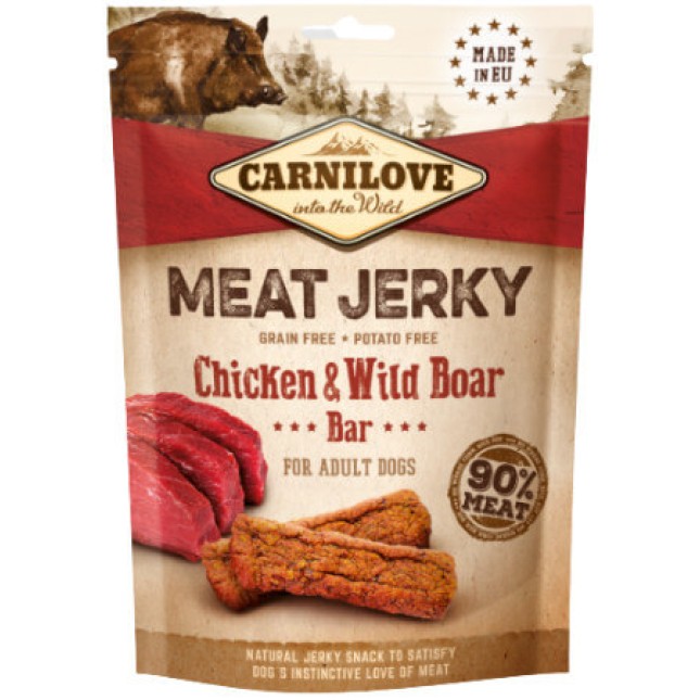 Carnilove SN Jerky με κοτόπουλο και αγριογούρουνο ακαταμάχητη γεύση που συμπληρώνει τη διατροφή 100g Carnilove SN Jerky με κοτόπουλο και αγριογούρουνο ακαταμάχητη γεύση που συμπληρώνει τη διατροφή 100g