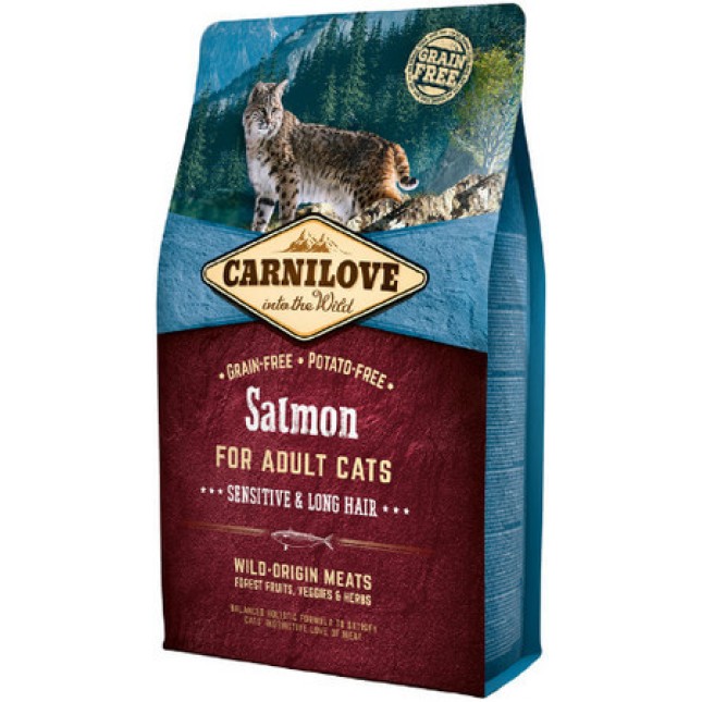Carnilove Cat για ενήλικες ευαίσθητες γάτες με σολομό 2kg Carnilove Cat για ενήλικες ευαίσθητες γάτες με σολομό 2kg