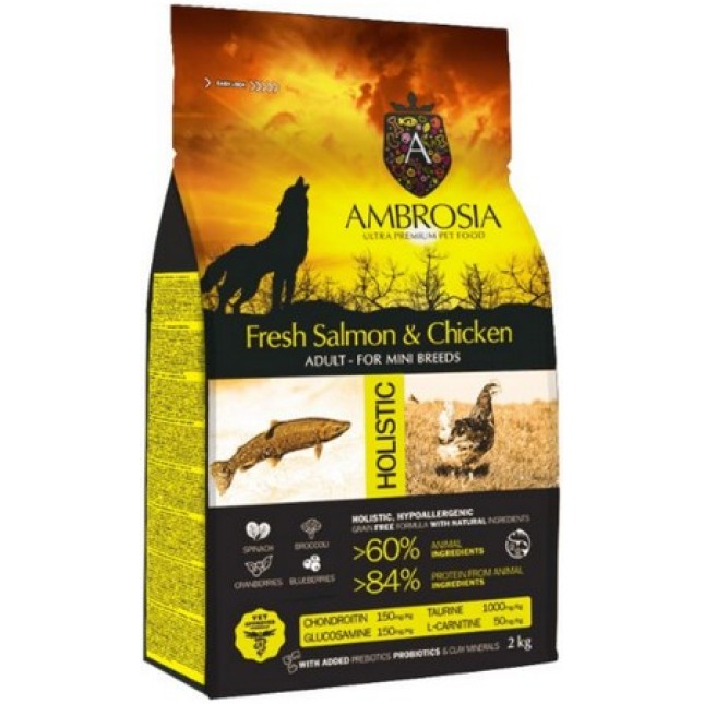 Ambrosia grain free adult mini κοτόπουλο & σολομό 6kg Ambrosia grain free adult mini κοτόπουλο & σολομό 6kg