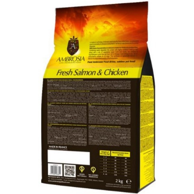 Ambrosia grain free adult mini κοτόπουλο & σολομό 6kg Ambrosia grain free adult mini κοτόπουλο & σολομό 6kg