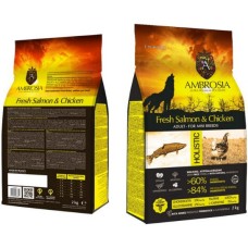 Ambrosia ολιστική τροφή για ενήλικες σκύλους μικρόσωμων φυλών με κοτόπουλο & σολομό grain free