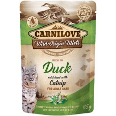 Carnilove Cat πλήρης ολιστική τροφή σε φακελάκι με πάπια εμπλουτισμένη με Catnip 85gr