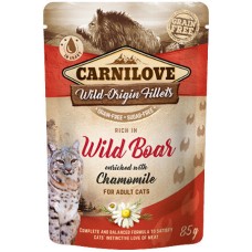 Carnilove Cat πλήρης ολιστική τροφή σε φακελάκι με αγριογούρουνο with Chamomile 85gr