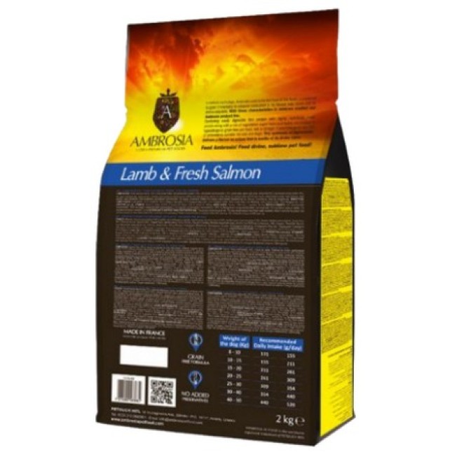 Ambrosia grain free adult με αρνί και σολομό 12kg Ambrosia grain free adult με αρνί και σολομό 12kg