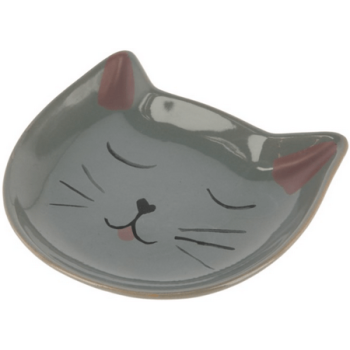 Kerbl κεραμικό πιάτο Kitty 14x14x2cm γκρι, μικρές μερίδες ζωοτροφών Kerbl κεραμικό πιάτο Kitty 14x14x2cm γκρι, μικρές μερίδες ζωοτροφών
