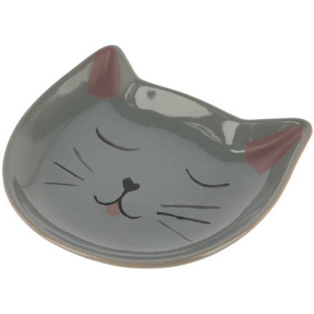 Kerbl κεραμικό πιάτο Kitty 14x14x2cm γκρι, μικρές μερίδες ζωοτροφών Kerbl κεραμικό πιάτο Kitty 14x14x2cm γκρι, μικρές μερίδες ζωοτροφών