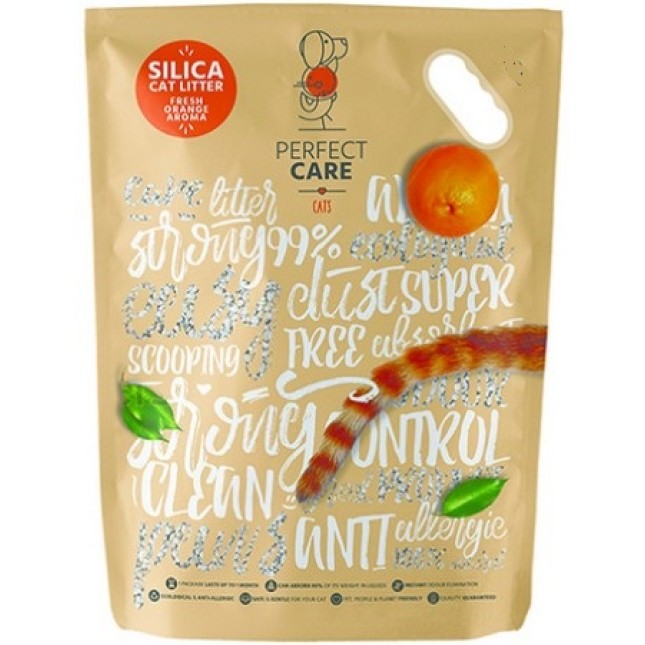 Perfect care Εξαιρετικής ποιότητας κρυσταλλική άμμος υγιεινής με άρωμα πορτοκάλι Perfect care Εξαιρετικής ποιότητας κρυσταλλική άμμος υγιεινής με άρωμα πορτοκάλι