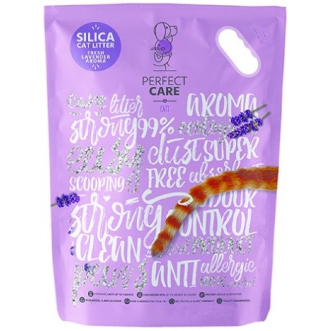 Perfect care Εξαιρετικής ποιότητας κρυσταλλική άμμος υγιεινής με άρωμα λεβάντας Perfect care Εξαιρετικής ποιότητας κρυσταλλική άμμος υγιεινής με άρωμα λεβάντας