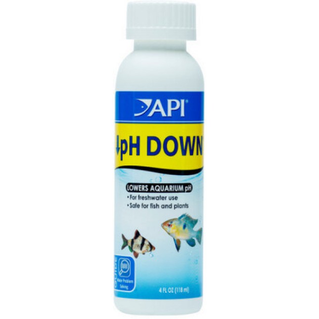API ph down pH 118 ml μειώνει το pH για να κάνει τα ενυδρεία γλυκού νερού πιο όξινα για τα ψάρια
