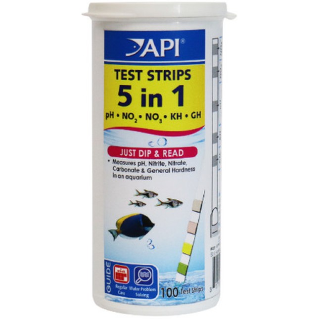 API test 5 in 1 strips εύκολος τρόπος για να ελέγξετε pH, KH, GH, νιτρικά και νιτρώδη 25 test API test 5 in 1 strips εύκολος τρόπος για να ελέγξετε pH, KH, GH, νιτρικά και νιτρώδη 25 test