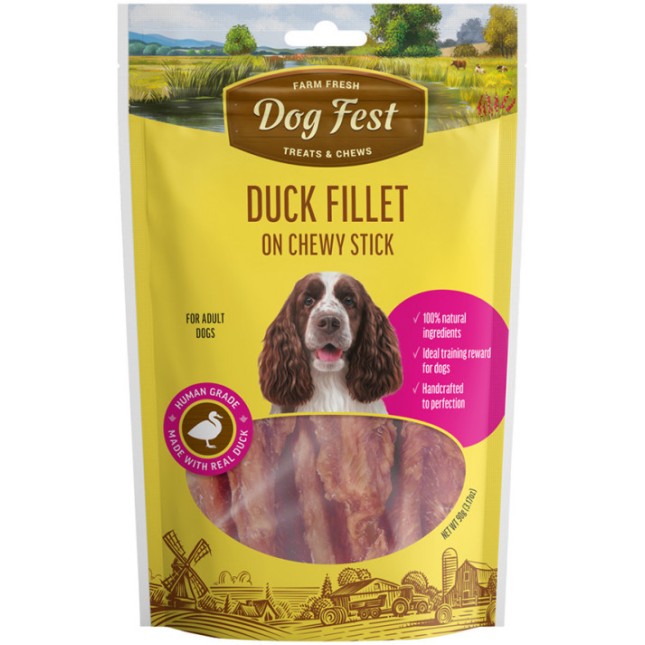 PetFest Dog λιχουδιά για ενήλικους σκύλους φιλέτο πάπιας stick 90g PetFest Dog λιχουδιά για ενήλικους σκύλους φιλέτο πάπιας stick 90g