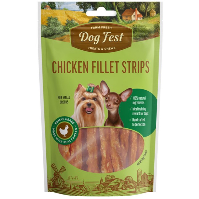 PetFest Dog λιχουδιά για μικρόσωμες φιλές κοτόπουλο φιλέτο strip 55g PetFest Dog λιχουδιά για μικρόσωμες φιλές κοτόπουλο φιλέτο strip 55g
