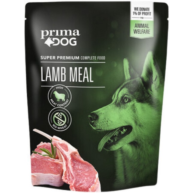 Vafo Prima dog πλήρες γεύμα υγρής τροφής με αρνί για όλους τους ενήλικους σκύλους 260gr