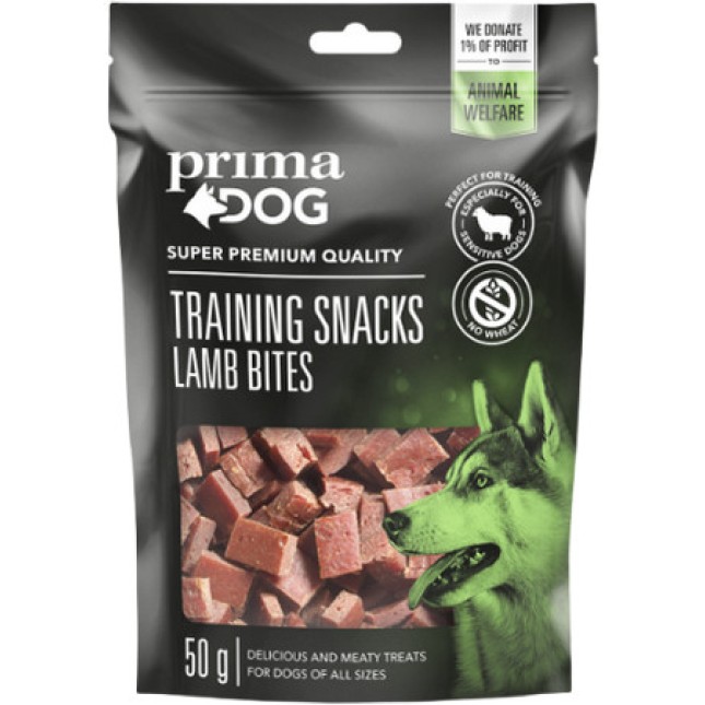 Vafo Prima dog Meaty Treats πολύ νόστιμα εκπαιδευτικά σνακ σε μπουκιές με αρνί 50gr