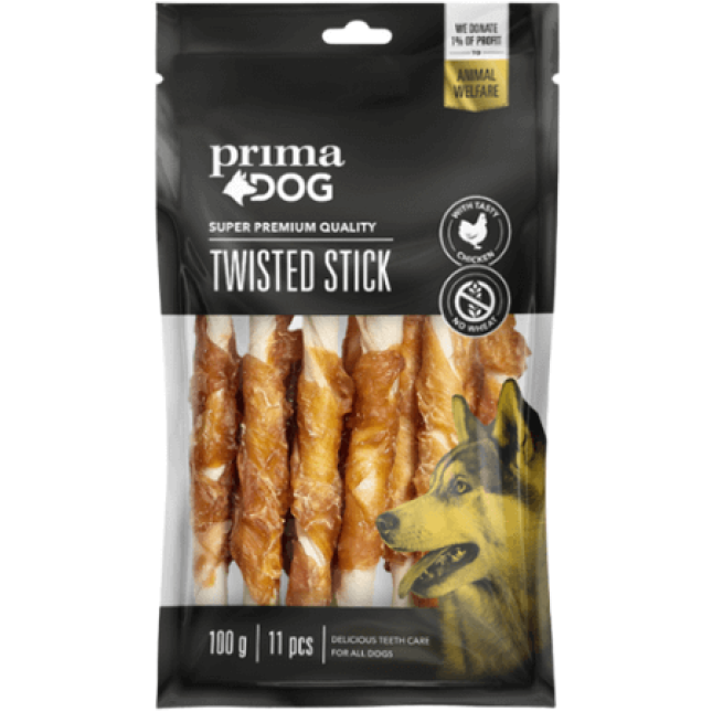 Vafo Prima dog Chewbones κοτόπουλο & ραβδί από ακατέργαστο δέρμα Stick 100gr/ 13cm