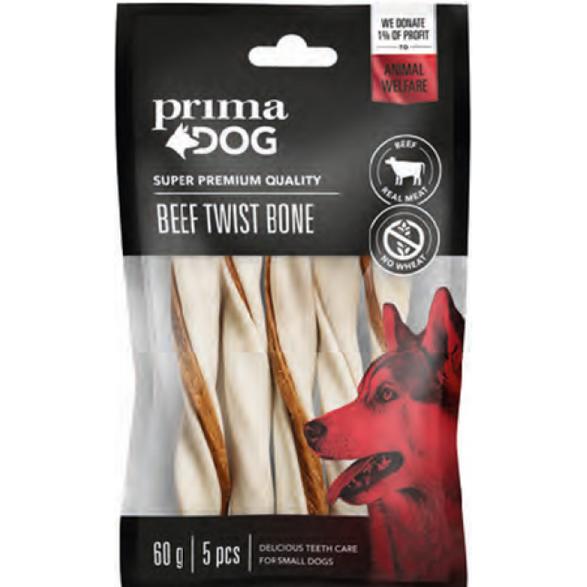 Vafo Prima dog Chewbones σε στριφτό σχήμα περιέχει μια γέμιση βόειου κρέατος