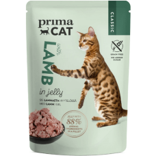 Vafo Prima cat πλήρες τροφής με αρνί σε ζελέ κατά 88% κρέας 85gr