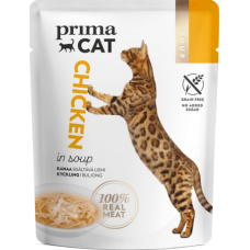 Vafo Prima cat υγρή τροφή με κοτόπουλο σε πολύ νόστιμο ζωμό για γάτες με ευαίσθητο στομάχι  4x40gr