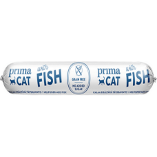 Vafo Prima cat πλήρης τροφή με ψάρι σε μορφή λουκάνικου περιέχουν πρωτεΐνες ζωικής προέλευσης 80gr