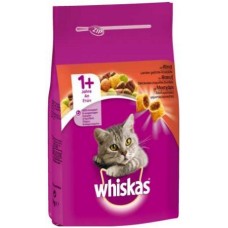 Whiskas Μoσχάρι ξηρή τροφή για γάτες πλούσιο σε πρωτεΐνη και φυσικά έλαια