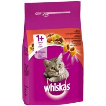 Whiskas Μoσχάρι ξηρή τροφή για γάτες πλούσιο σε πρωτεΐνη και φυσικά έλαια