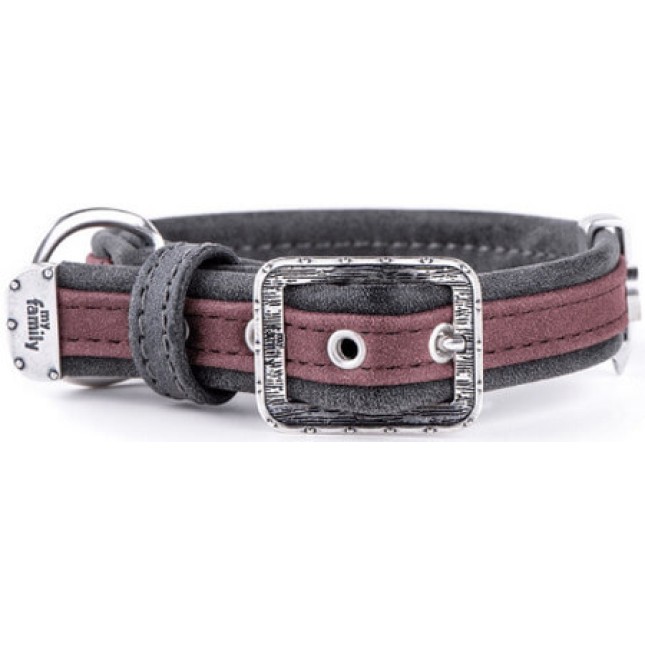 My family london περιλαίμιο 35-45 cm /2,2 cm μπορντό/μαύρο M/L My family london περιλαίμιο 35-45 cm /2,2 cm μπορντό/μαύρο M/L
