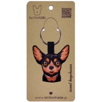 Action Lab Κεντητό μπρελόκ σκύλου CHIHUAHUA BLACK τα χαρακτηριστικά του αγαπημένου μας φίλου