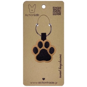 Action Lab Κεντητό μπρελόκ ANIMAL PAW BROWN κεντημένο και στις δύο όψεις Action Lab Κεντητό μπρελόκ ANIMAL PAW BROWN κεντημένο και στις δύο όψεις