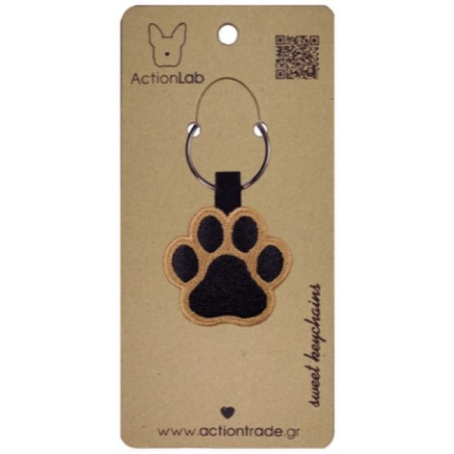 Action Lab Κεντητό μπρελόκ ANIMAL PAW BROWN κεντημένο και στις δύο όψεις Action Lab Κεντητό μπρελόκ ANIMAL PAW BROWN κεντημένο και στις δύο όψεις