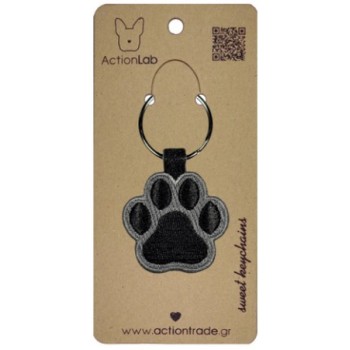 Action Lab Κεντητό μπρελόκ ANIMAL PAW GREY κεντημένο και στις δύο όψεις Action Lab Κεντητό μπρελόκ ANIMAL PAW GREY κεντημένο και στις δύο όψεις