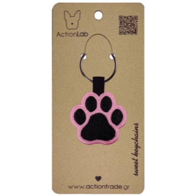 Action Lab Κεντητό μπρελόκ ANIMAL PAW PINK κεντημένο και στις δύο όψεις Action Lab Κεντητό μπρελόκ ANIMAL PAW PINK κεντημένο και στις δύο όψεις