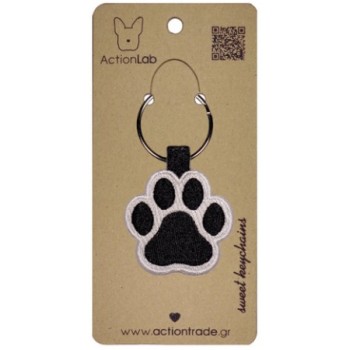 Action Lab Κεντητό μπρελόκ ANIMAL PAW WHITE κεντημένο και στις δύο όψεις Action Lab Κεντητό μπρελόκ ANIMAL PAW WHITE κεντημένο και στις δύο όψεις