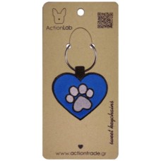 Action Lab Κεντητό μπρελόκ PAW HEART BLUE κεντημένο και στις δύο όψεις Action Lab Κεντητό μπρελόκ PAW HEART BLUE κεντημένο και στις δύο όψεις
