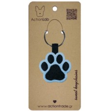 Action Lab Κεντητό μπρελόκ ANIMAL PAW LIGHT BLUE κεντημένο και στις δύο όψεις