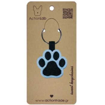Action Lab Κεντητό μπρελόκ ANIMAL PAW LIGHT BLUE κεντημένο και στις δύο όψεις Action Lab Κεντητό μπρελόκ ANIMAL PAW LIGHT BLUE κεντημένο και στις δύο όψεις
