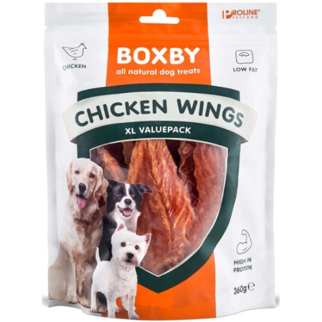 Proline Boxby λιχουδιές με φτερούγες πλούσιες σε πρωτεΐνη, χαμηλές σε λιπαρά από κοτόπουλο