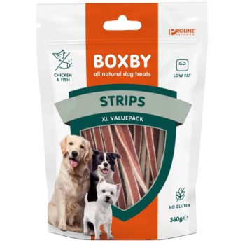 Boxby Σνακ με νόστιμες λωρίδες με κοτόπουλο και ψάρι 360gr Boxby Σνακ με νόστιμες λωρίδες με κοτόπουλο και ψάρι 360gr