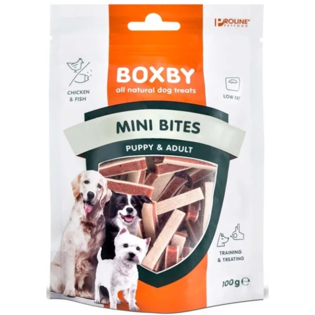 Boxby Σνακ κουταβιού μίνι μπουκιές ένας συνδυασμός κοτόπουλου και ψαριού 100gr Boxby Σνακ κουταβιού μίνι μπουκιές ένας συνδυασμός κοτόπουλου και ψαριού 100gr