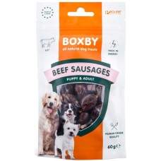 Boxby λιχουδιά λουκάνικα παρασκευάζονται από 90% βοδινό κρέας, αποξηραμένα στο φούρνο