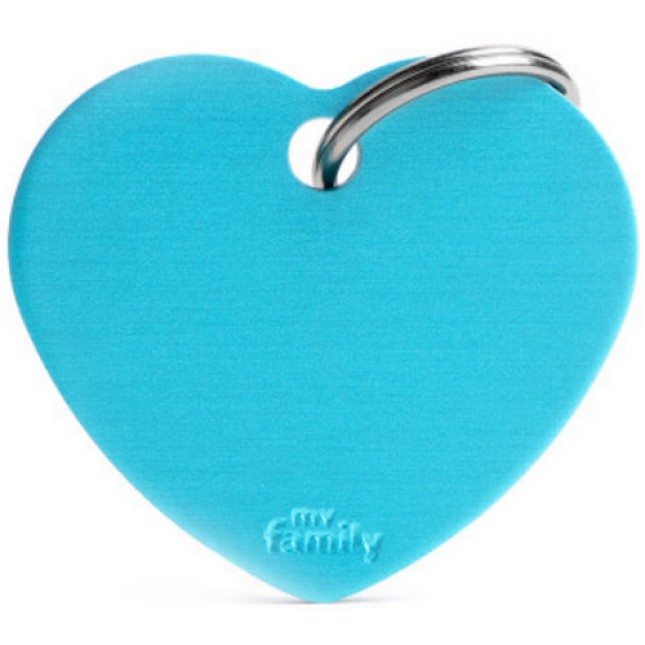 Myfamily ταυτότητα basic καρδιά μεγάλη γαλάζια 3.7x3.2cm