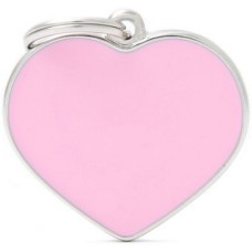 Myfamily ταυτότητα BasicHand Καρδιά Ροζ Large 3,7Χ3,6cm