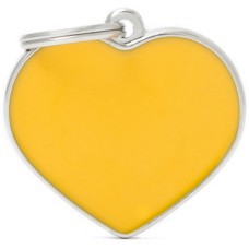 Myfamily ταυτότητα BasicHand Καρδιά Κίτρινη Large 3,7Χ3,6cm